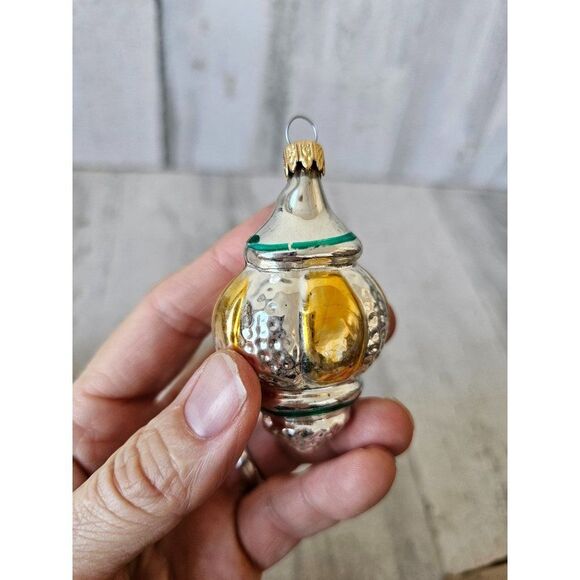 Vintage glass cupcake Church chapel Bell mini ornament set Xmas tree - Picture 9 of 11